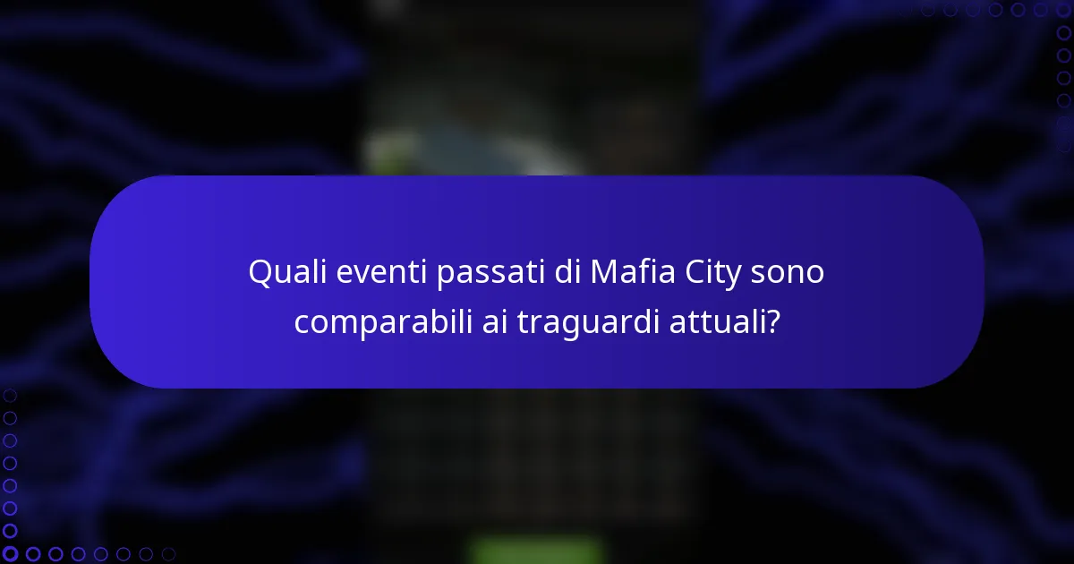 Quali eventi passati di Mafia City sono comparabili ai traguardi attuali?