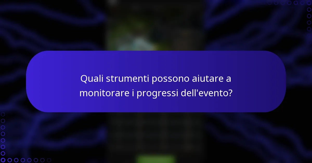 Quali strumenti possono aiutare a monitorare i progressi dell'evento?